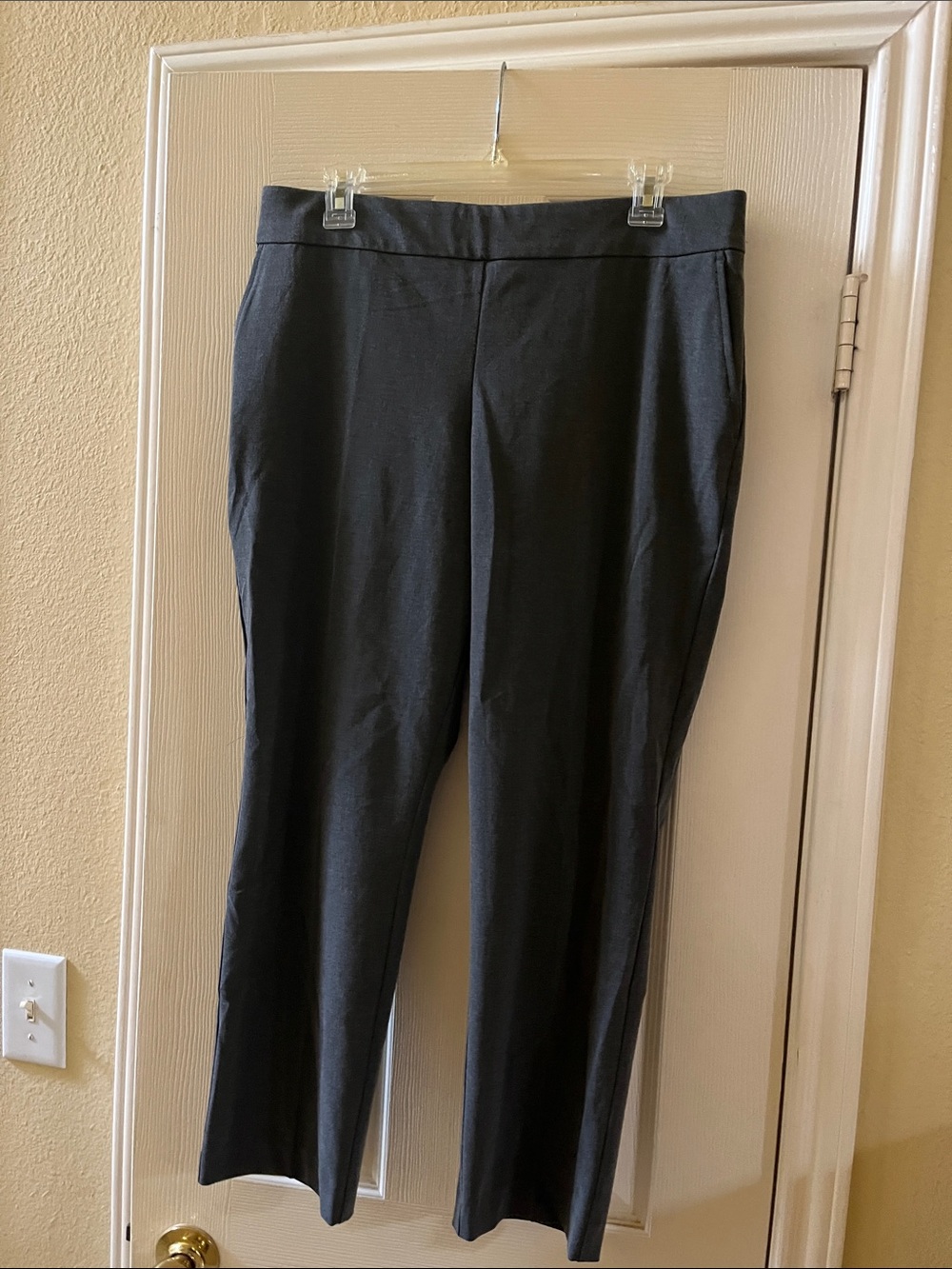 Rachel Zoe Charcoal Gray Tailored Straight-Leg Trousers-Large
